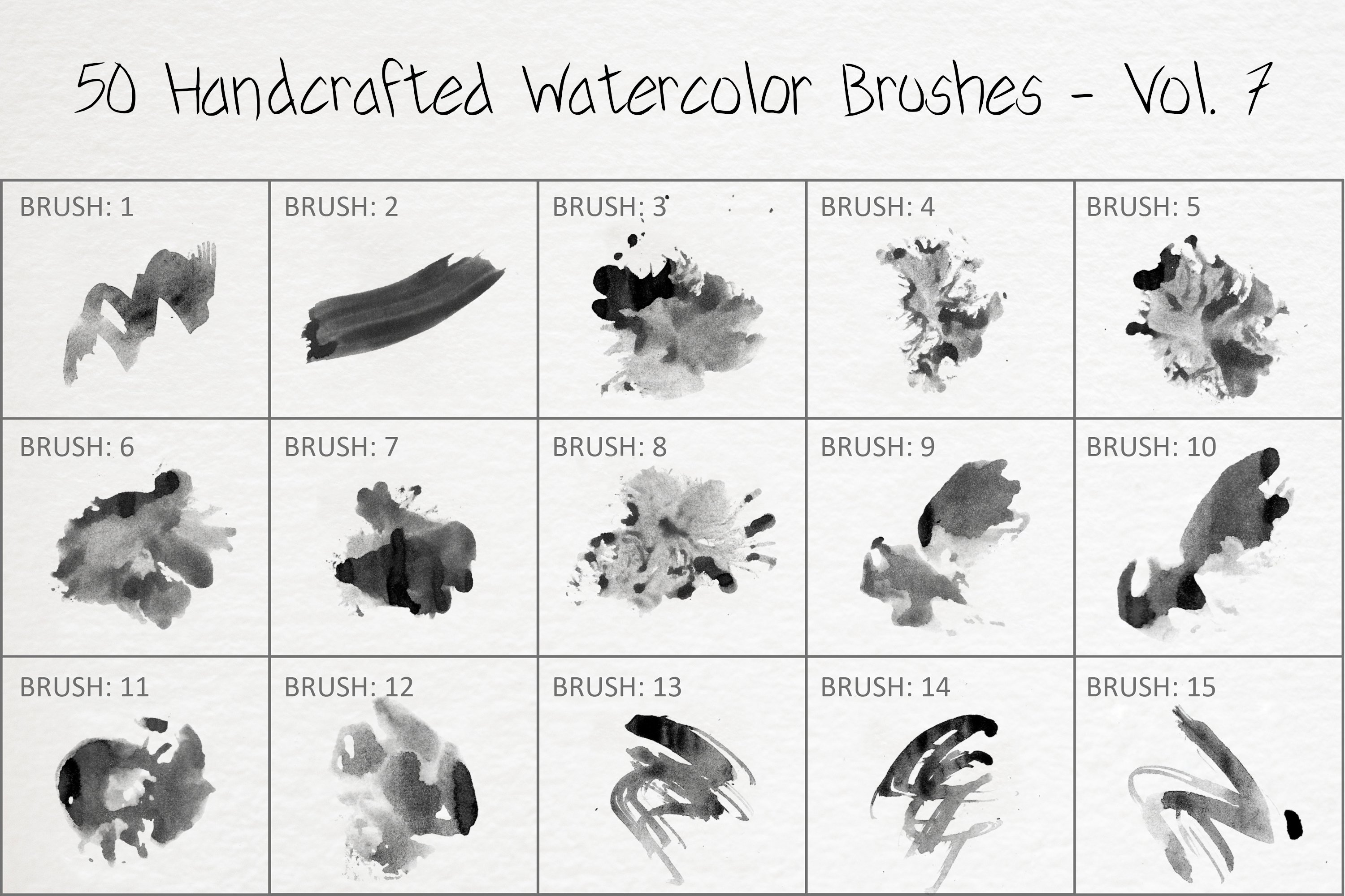 50 Handcrafted Watercolor Brushes 7preview image.