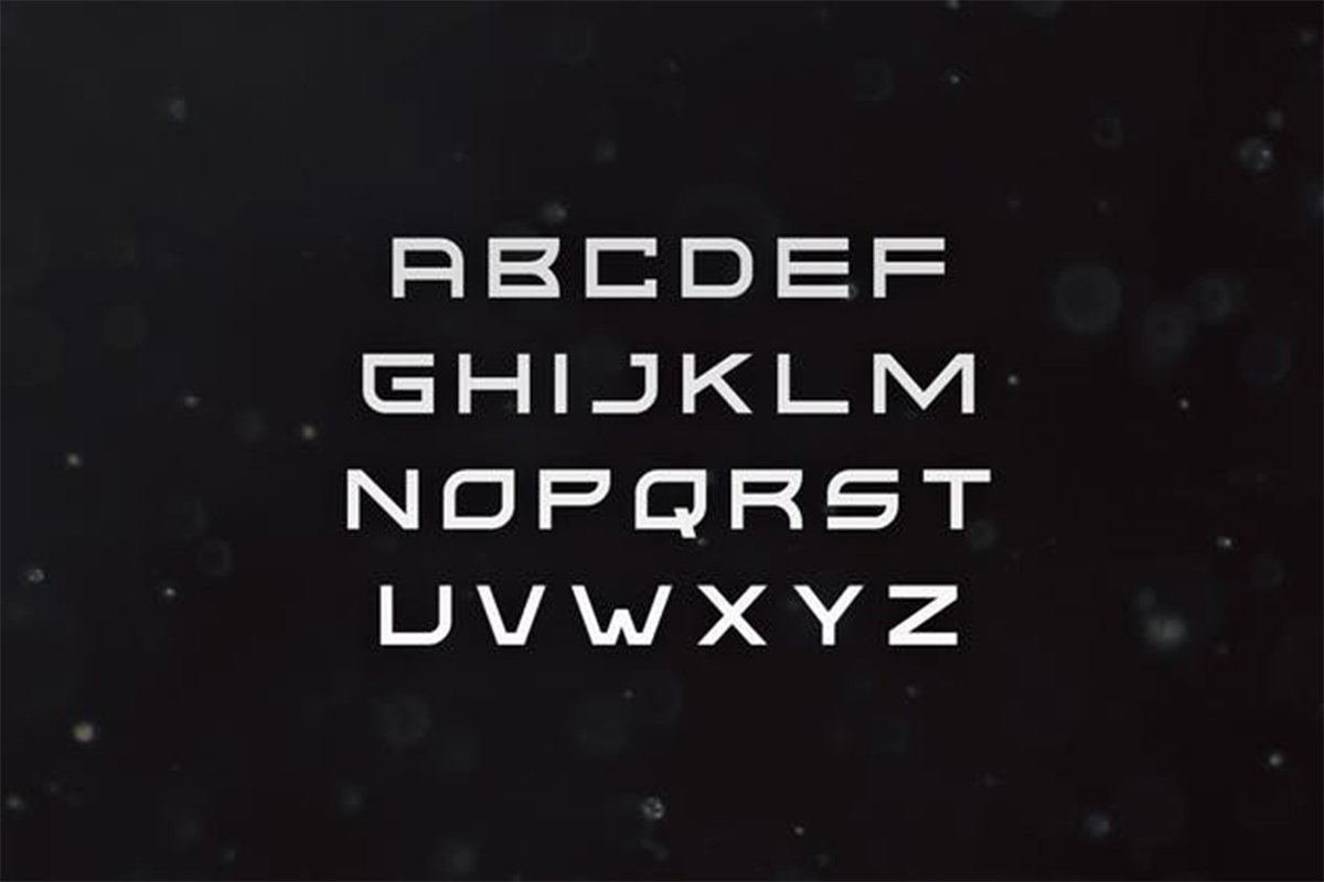 Kusanagi - futuristic font preview image.