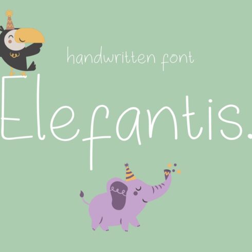 Elefantis Cute Handwritten Font cover image.