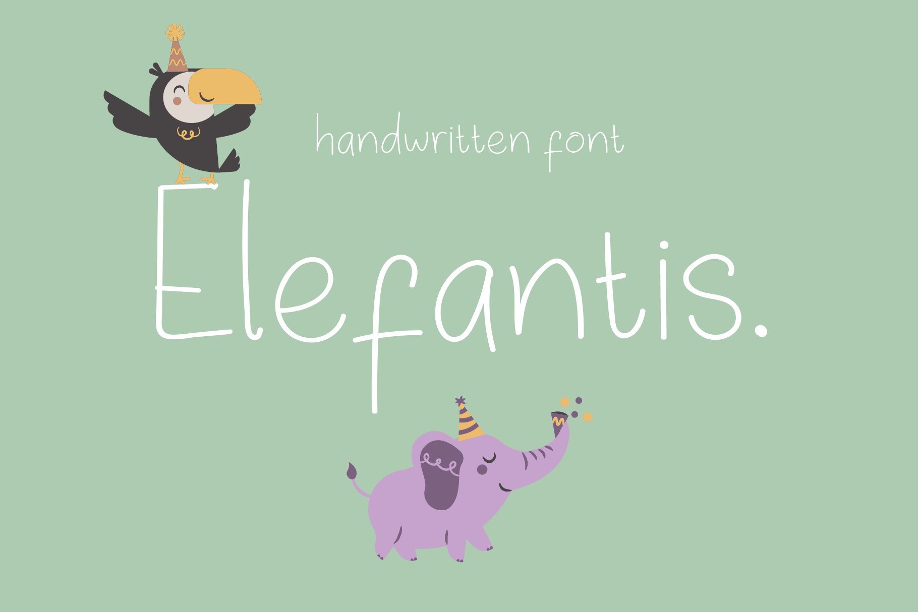 Elefantis Cute Handwritten Font cover image.