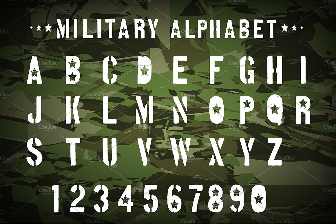 Military font. preview image.