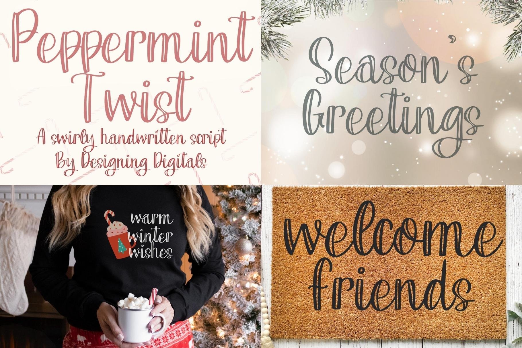 Holiday Handwritten Font Bundle preview image.