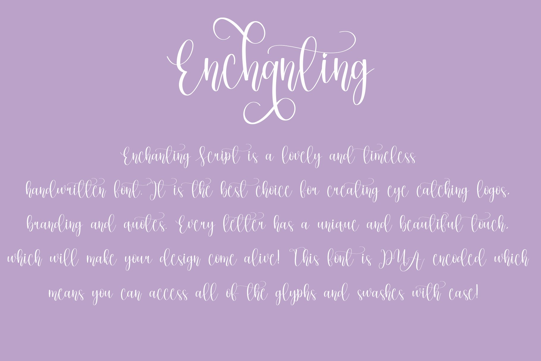 Enchanting | Script font preview image.