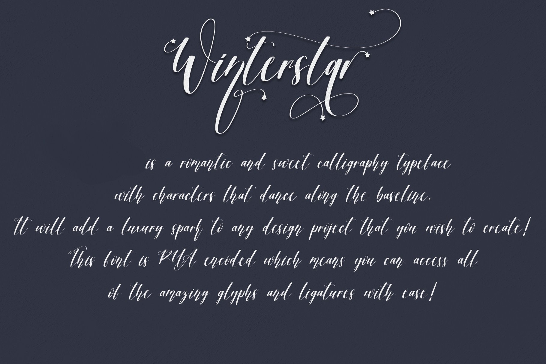 Winterstar | Script font preview image.