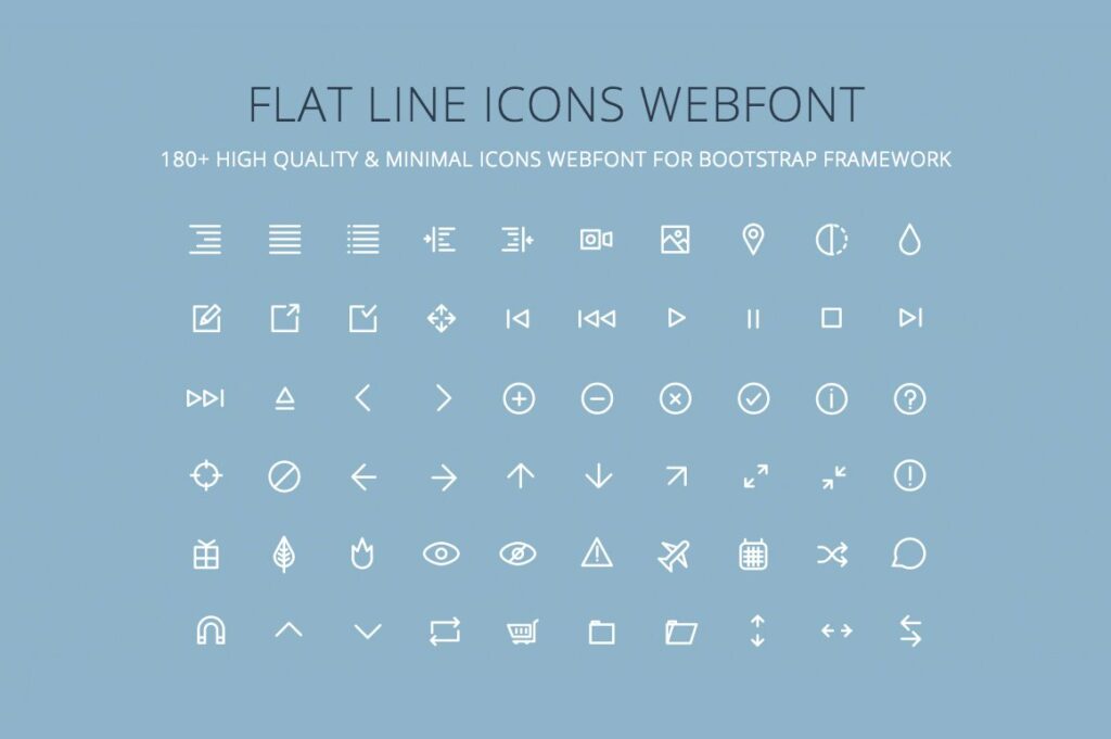 Flat Line Icons Webfont [Bootstrap] – MasterBundles