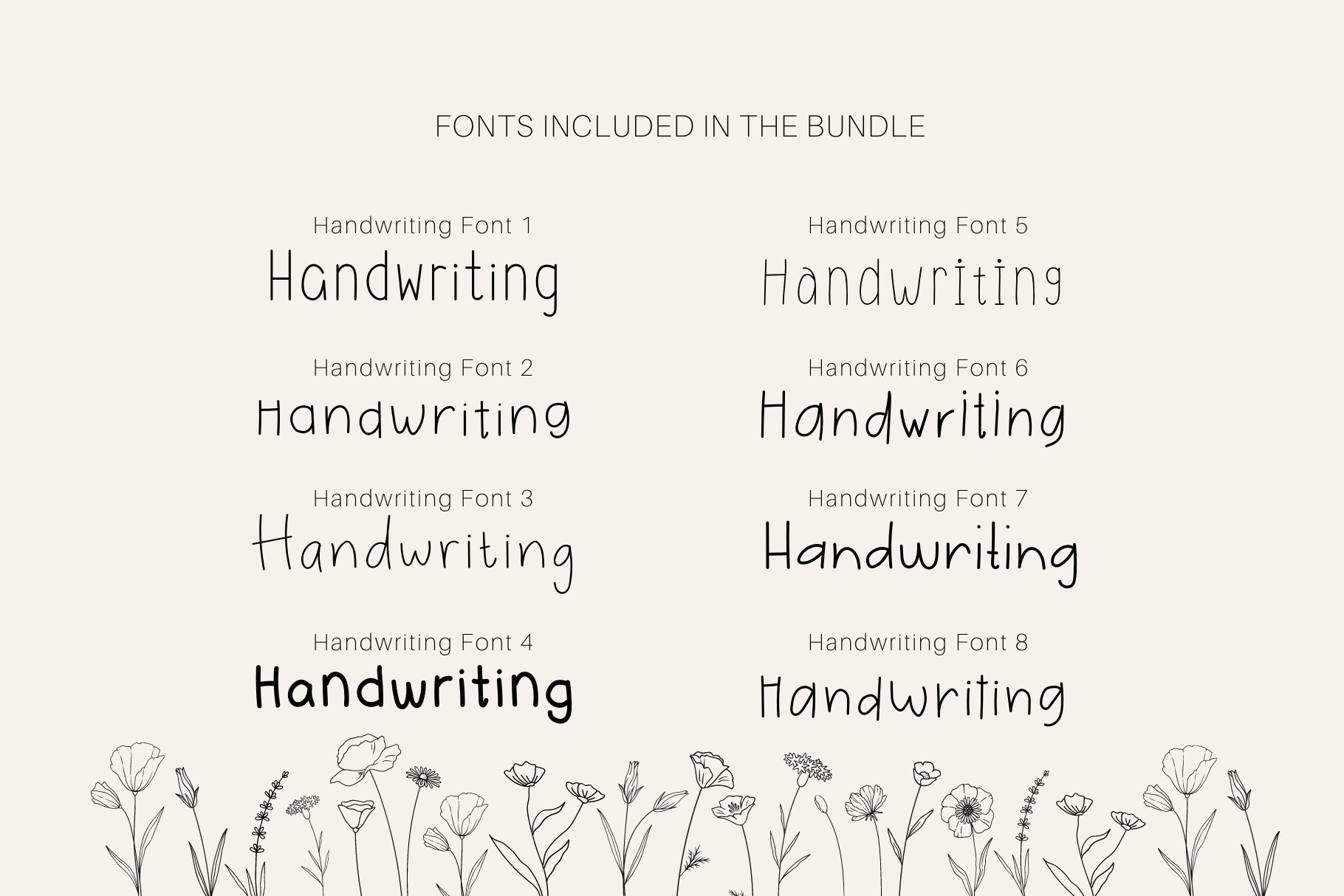 Handwriting Bundle 8 Beautiful Fonts preview image.