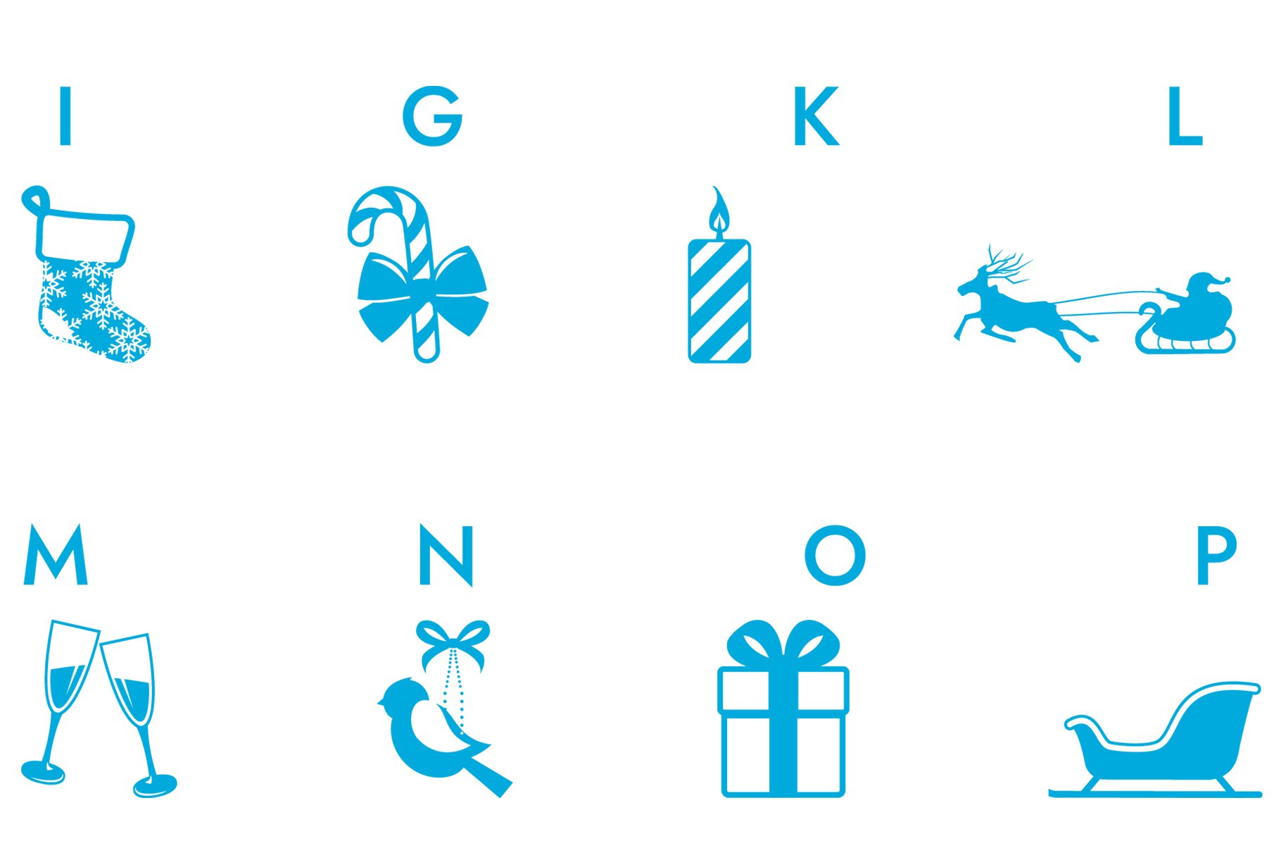 Christmas Doodle Dingbats Font preview image.