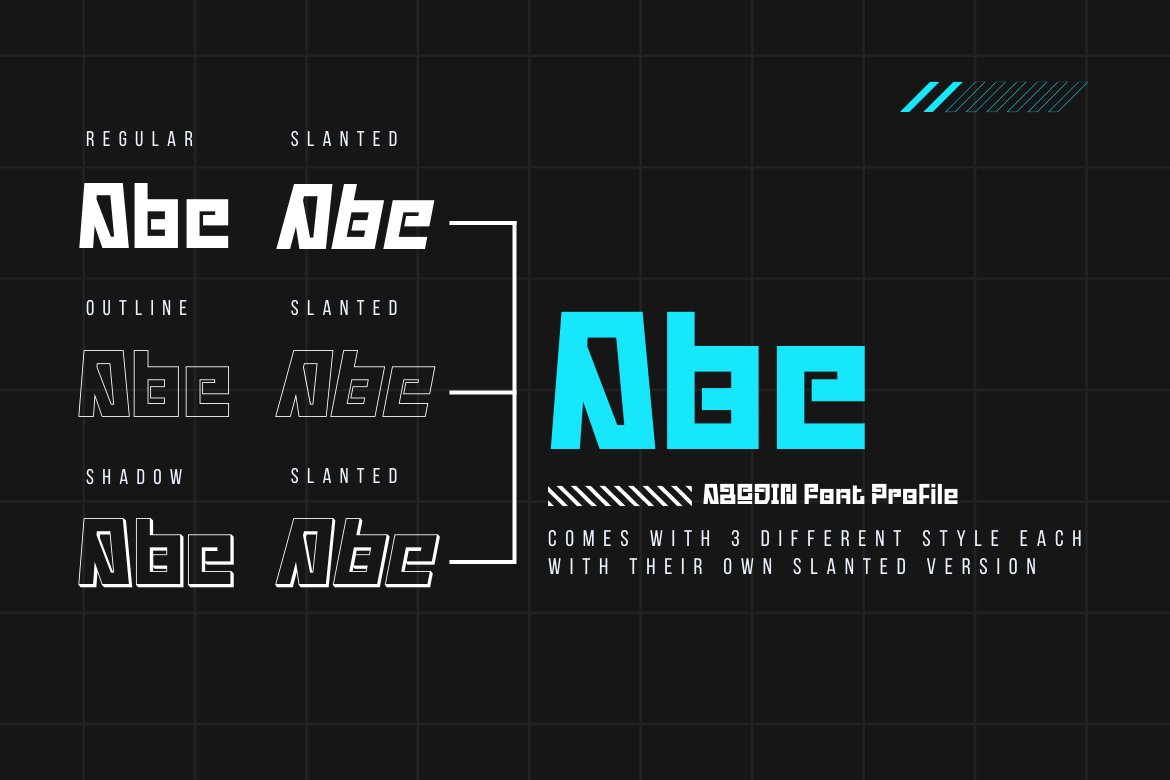 Abodin | Futuristic Font preview image.