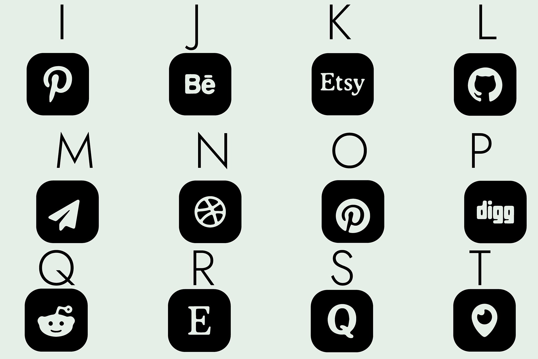 Social Networks Icons Dingbats Font preview image.