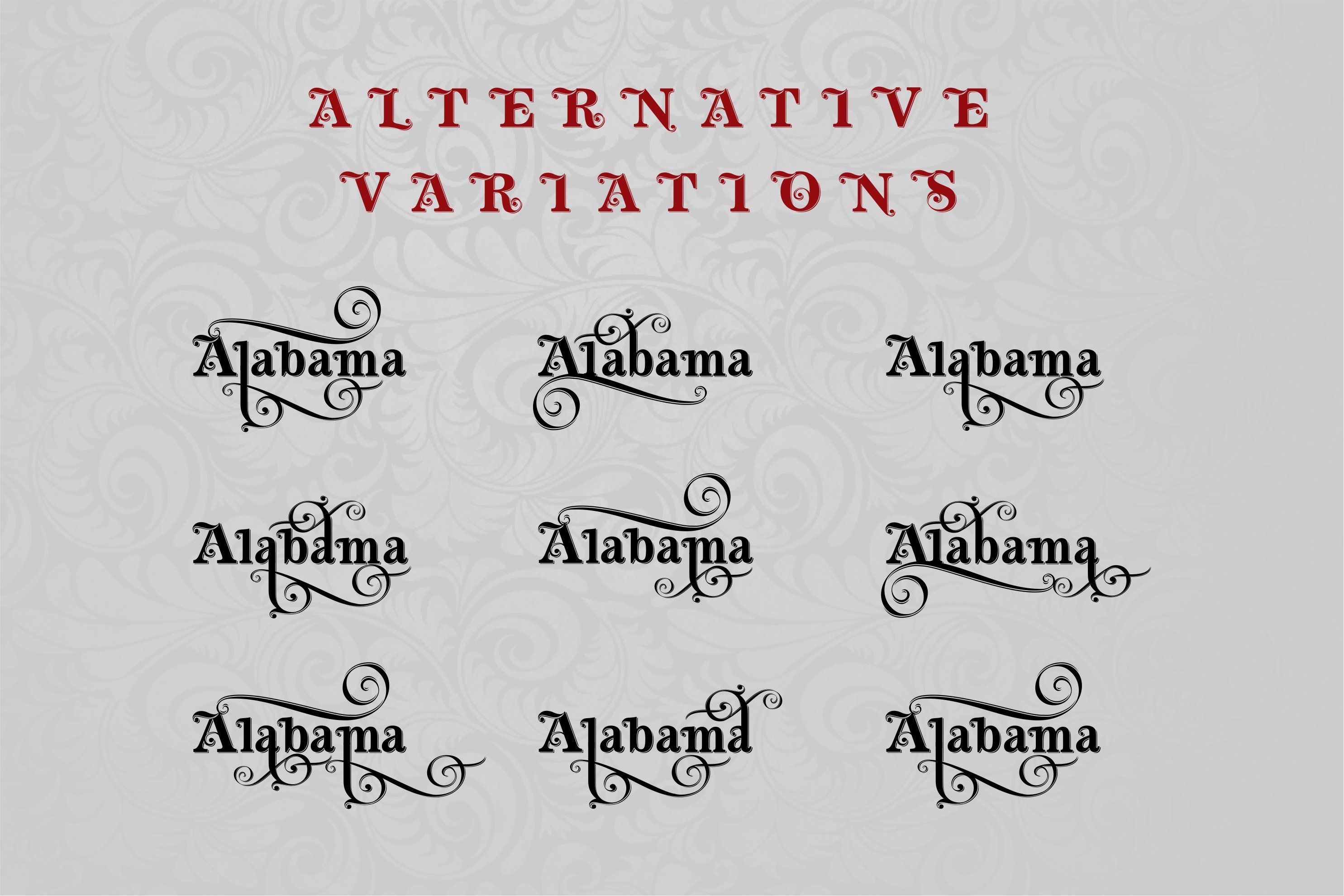 Heritage calligraphic typeface preview image.
