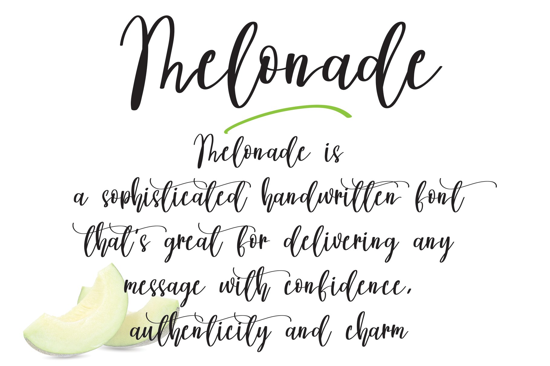 Melonade | Script font preview image.