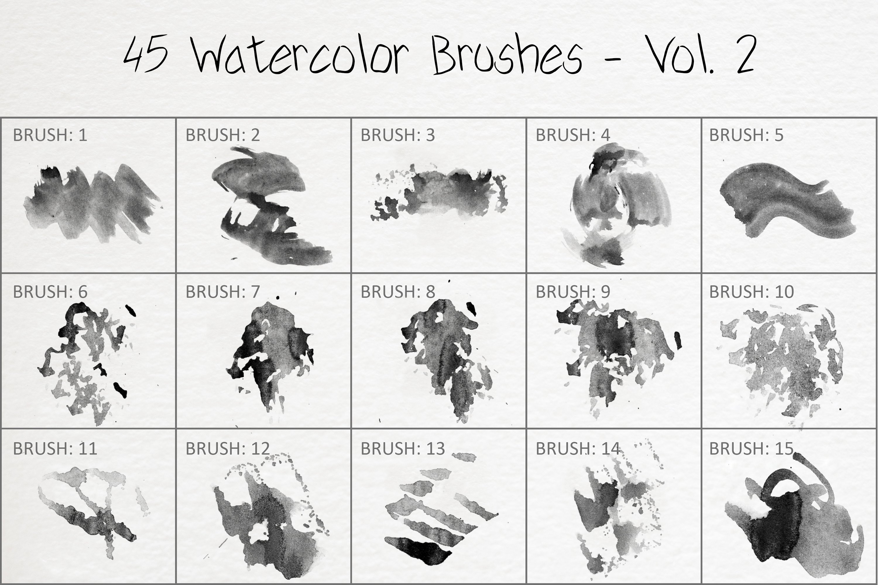 45 Watercolor Brushes - Vol. 2preview image.