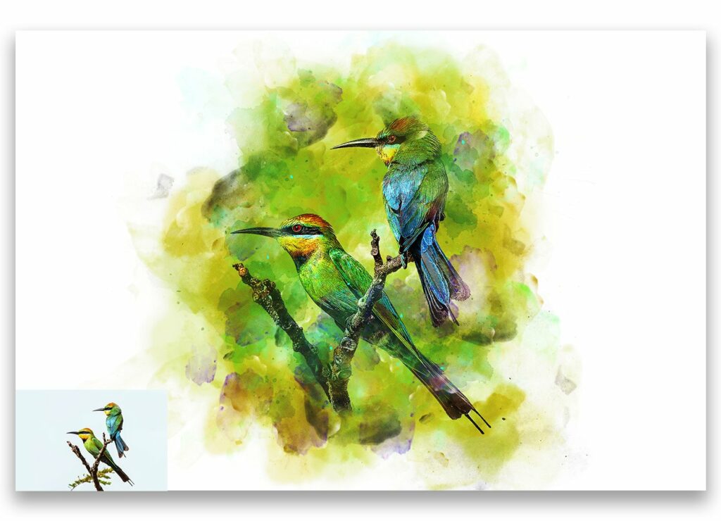 Wet watercolor Art Photoshop Action – MasterBundles