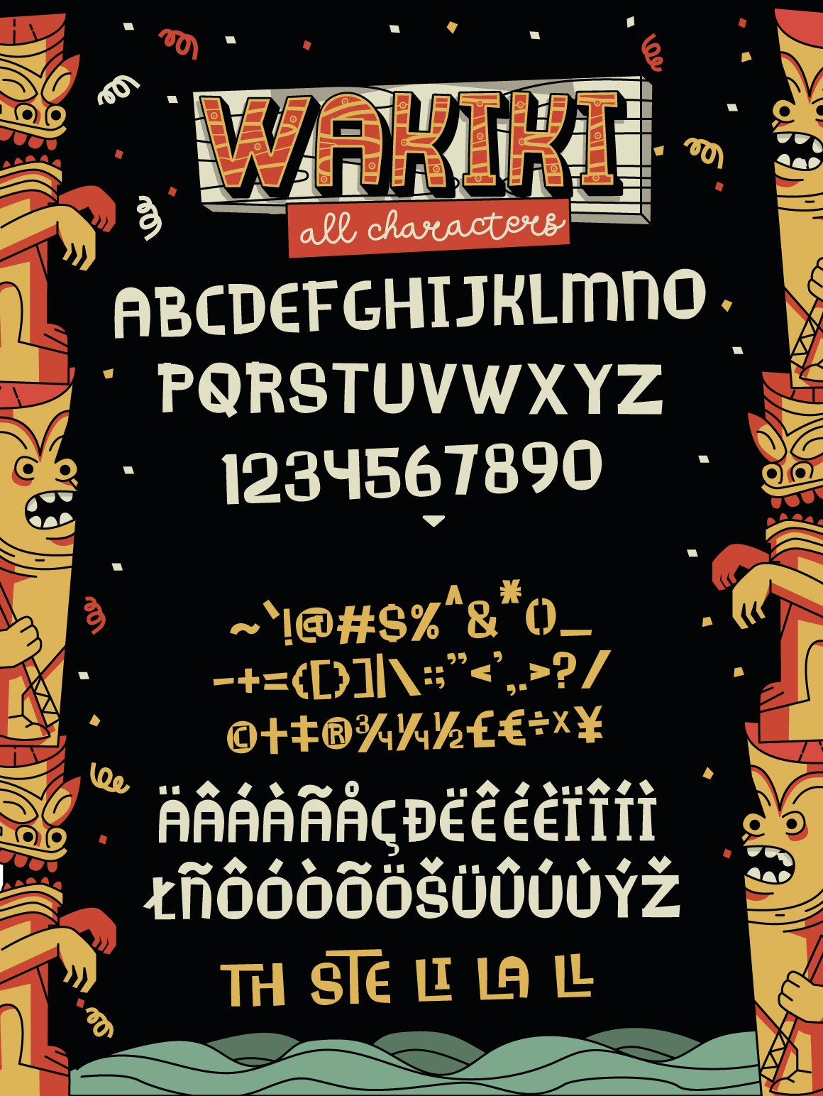 Wakiki Layered Typeface + Bonus preview image.