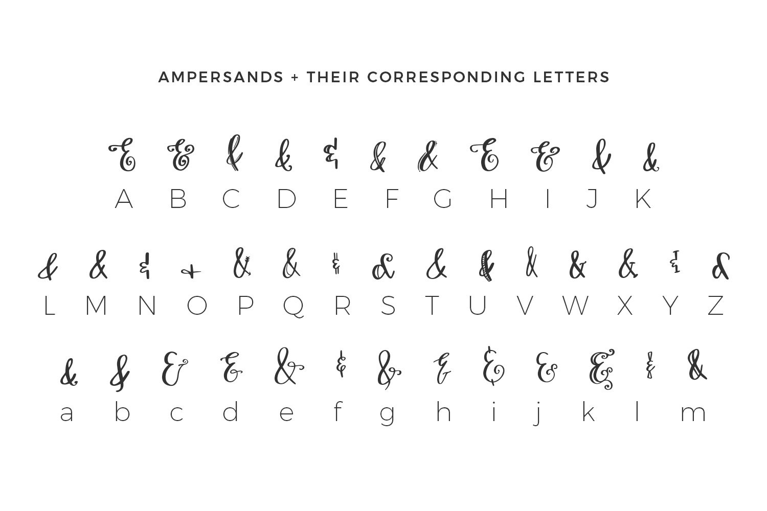 Typography Ampersand Script Printable Digital Download for 