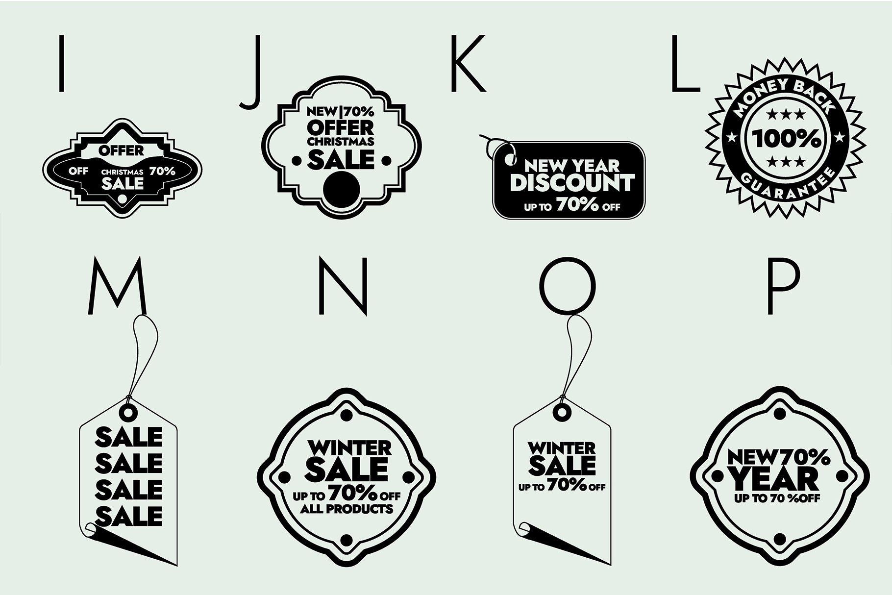 Sales Special Offers Dingbats Font preview image.