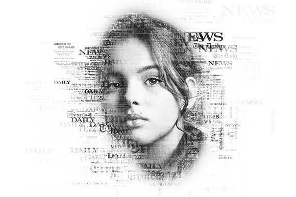 Newspaper Text Photoshop Actionpreview image.