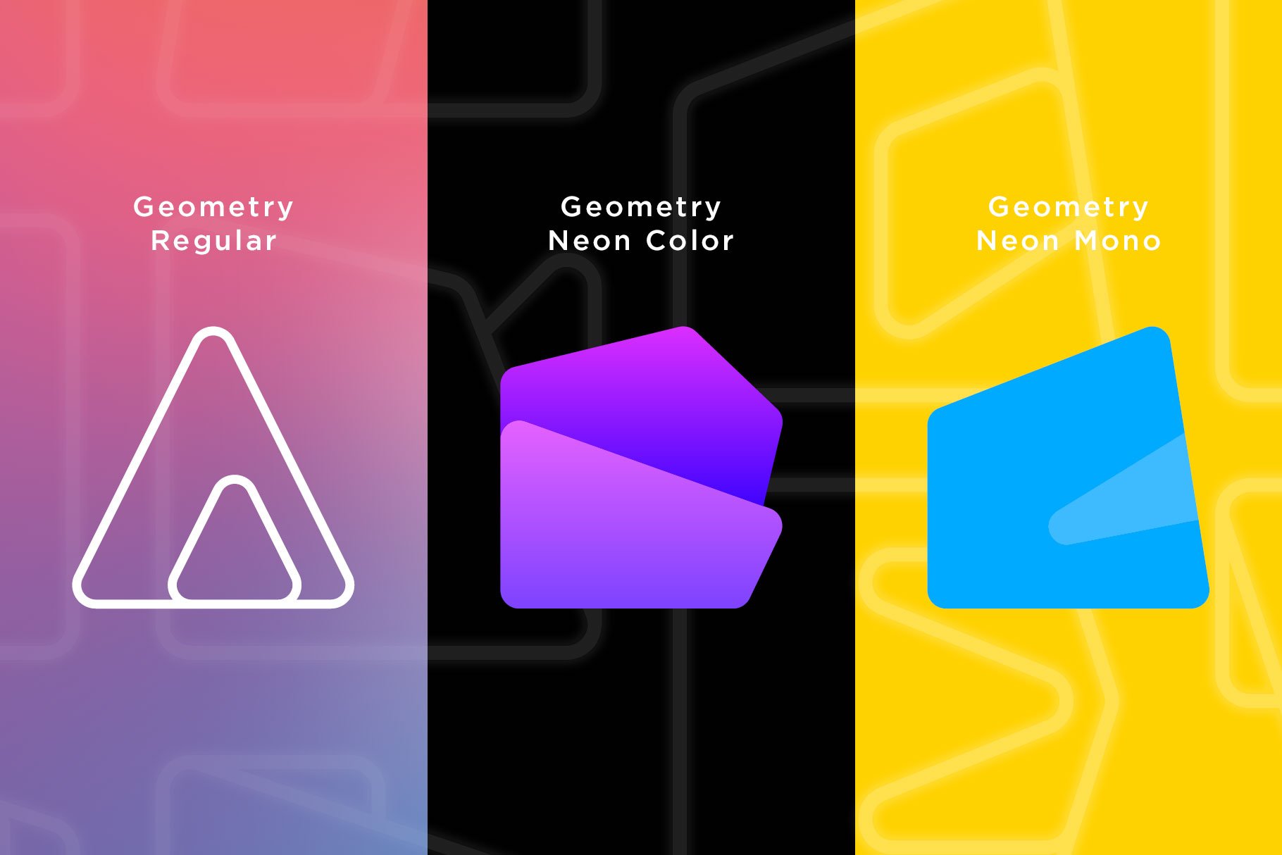 Geometry Neon Color Font preview image.