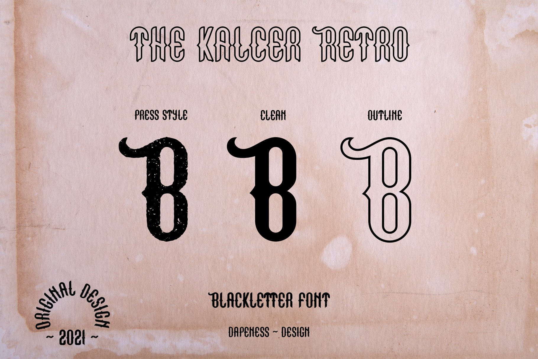 The Kalcer Retro Font preview image.