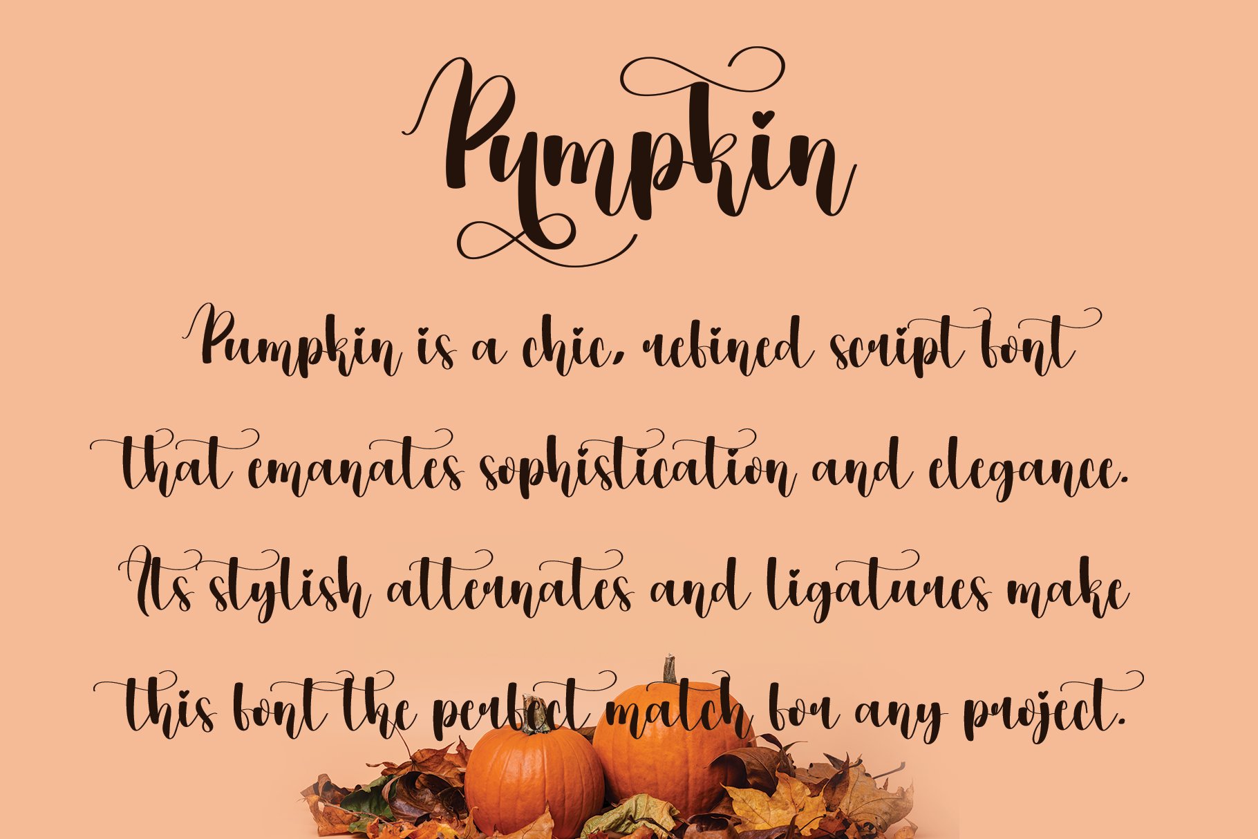 Pumpkin | Script font preview image.