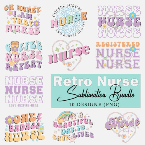 Retro Nurse Sublimation Bundle cover image.