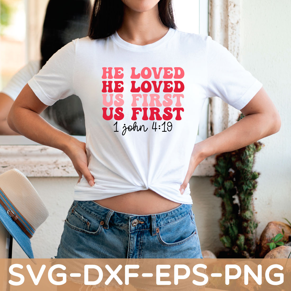 we love because he first loved us 1 john 4:19 retro preview image.