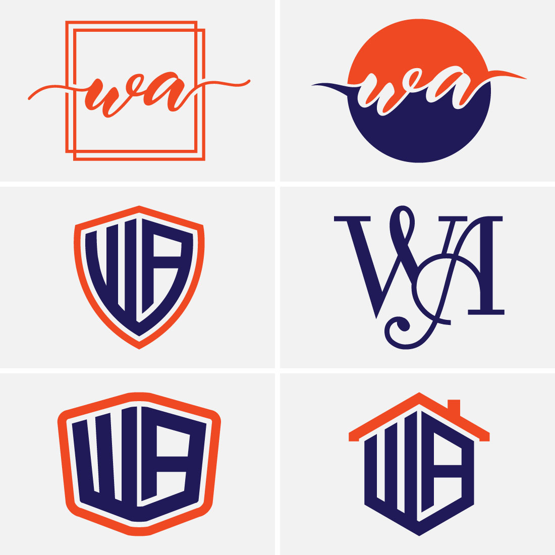 Initial Letter W A Logo Design Vector Template Graphic Alphabet Symbol For Corporate Business Identity preview image.