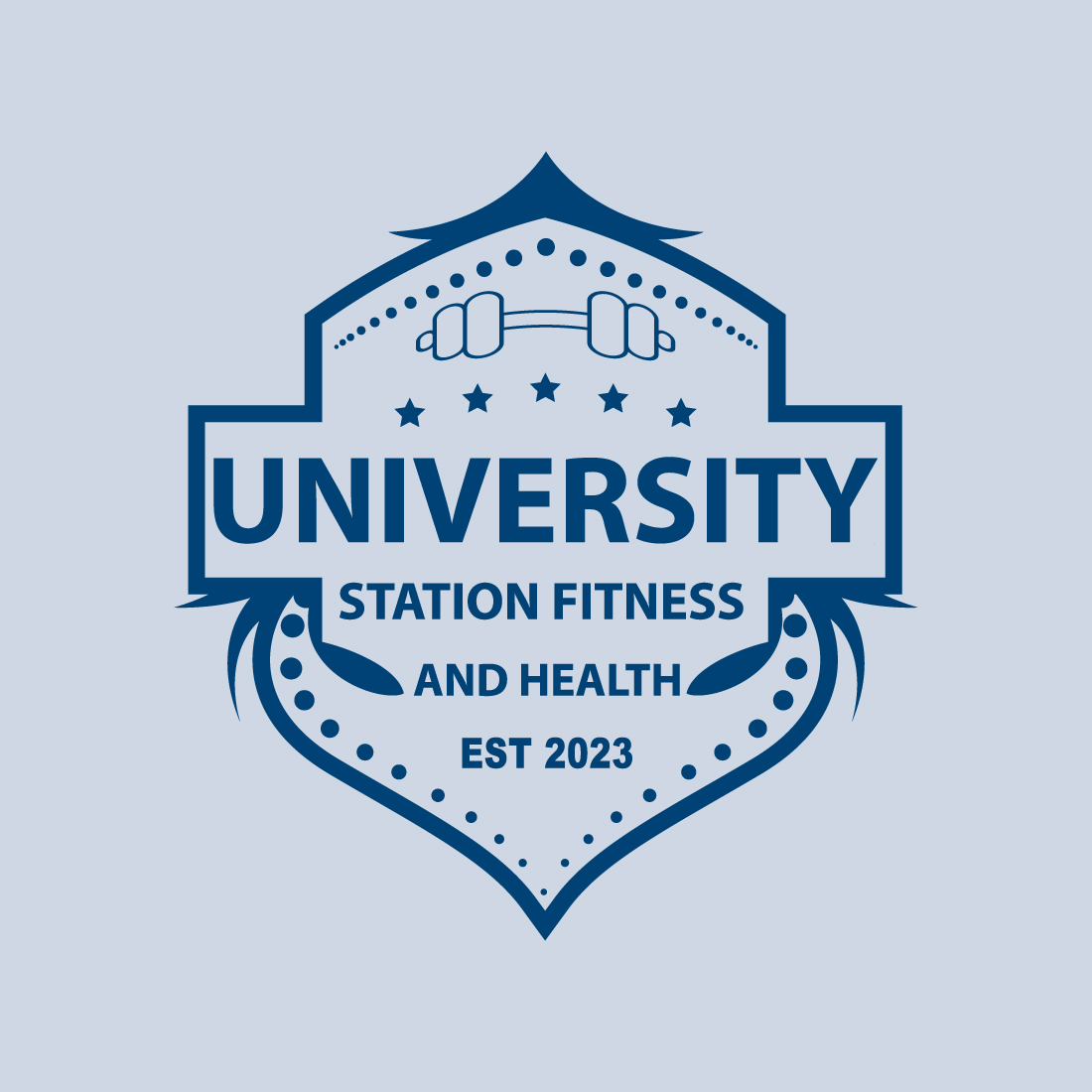 University Station Fitness and Health 2023 Logotype t Shirt Design preview image.