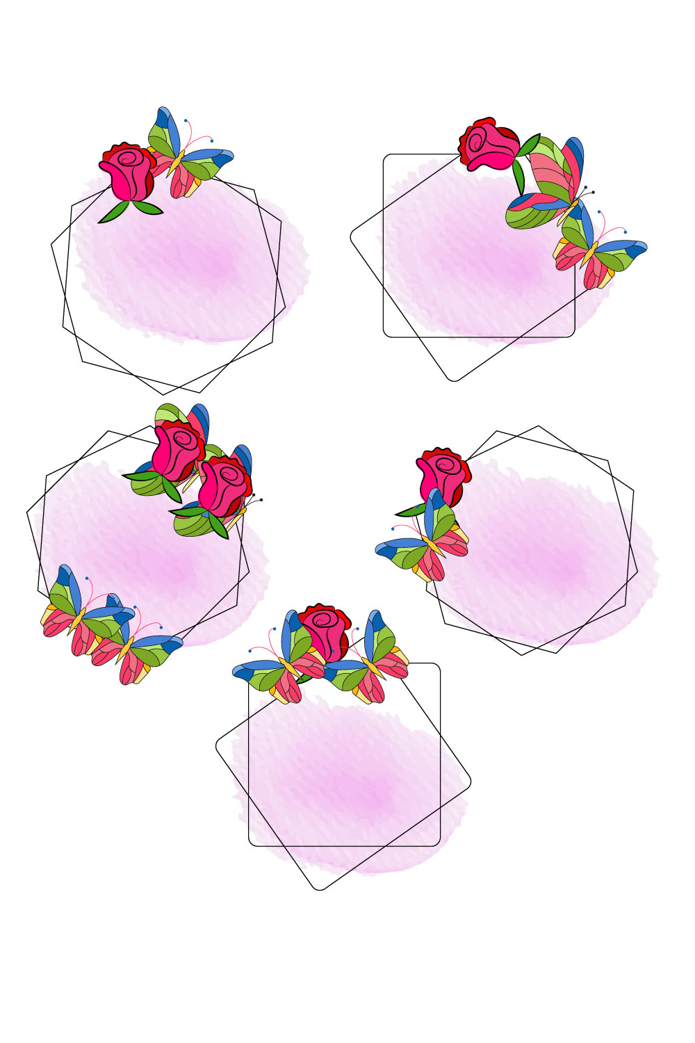 Floral ornament svg bundle pinterest preview image.