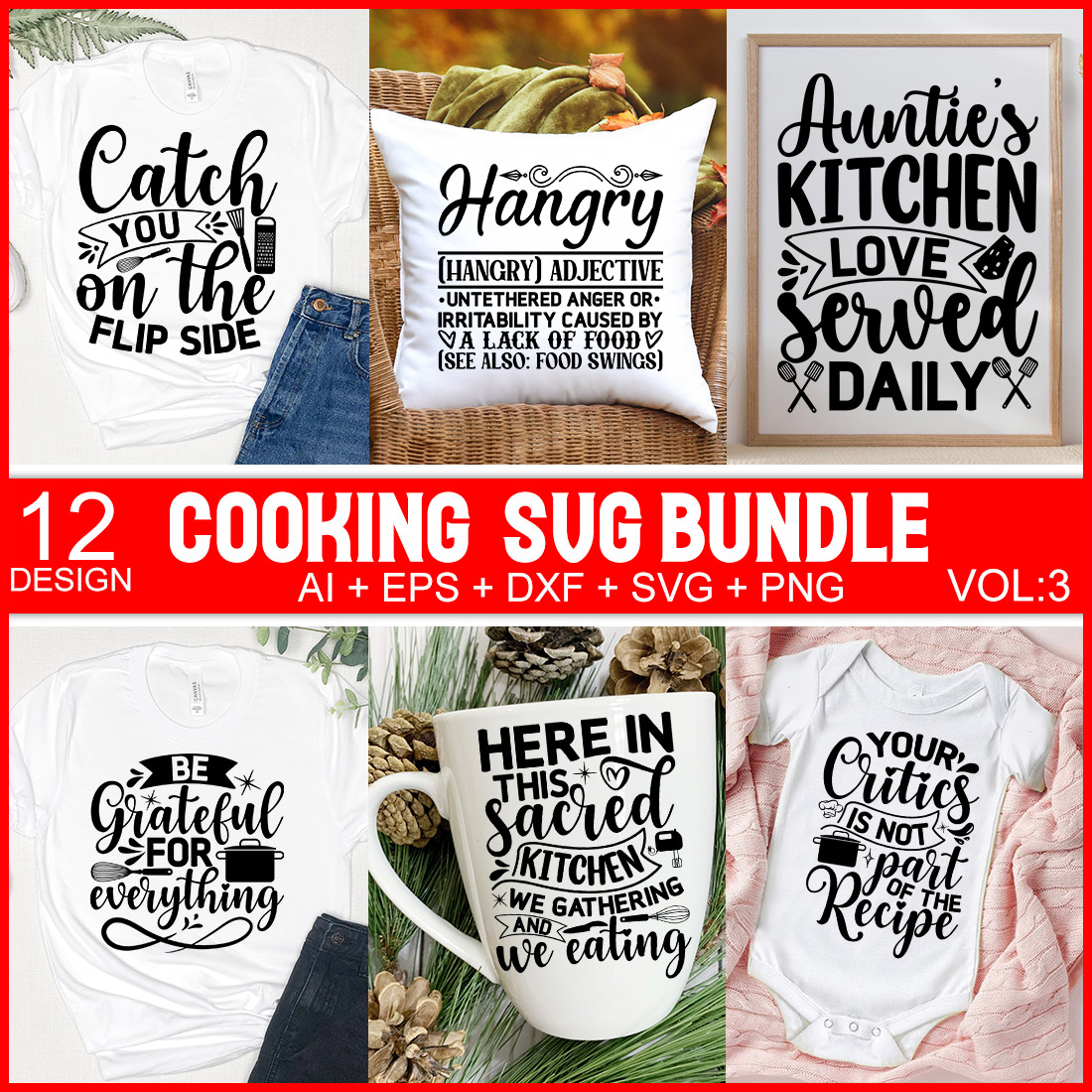 cooking svg bundle preview image.