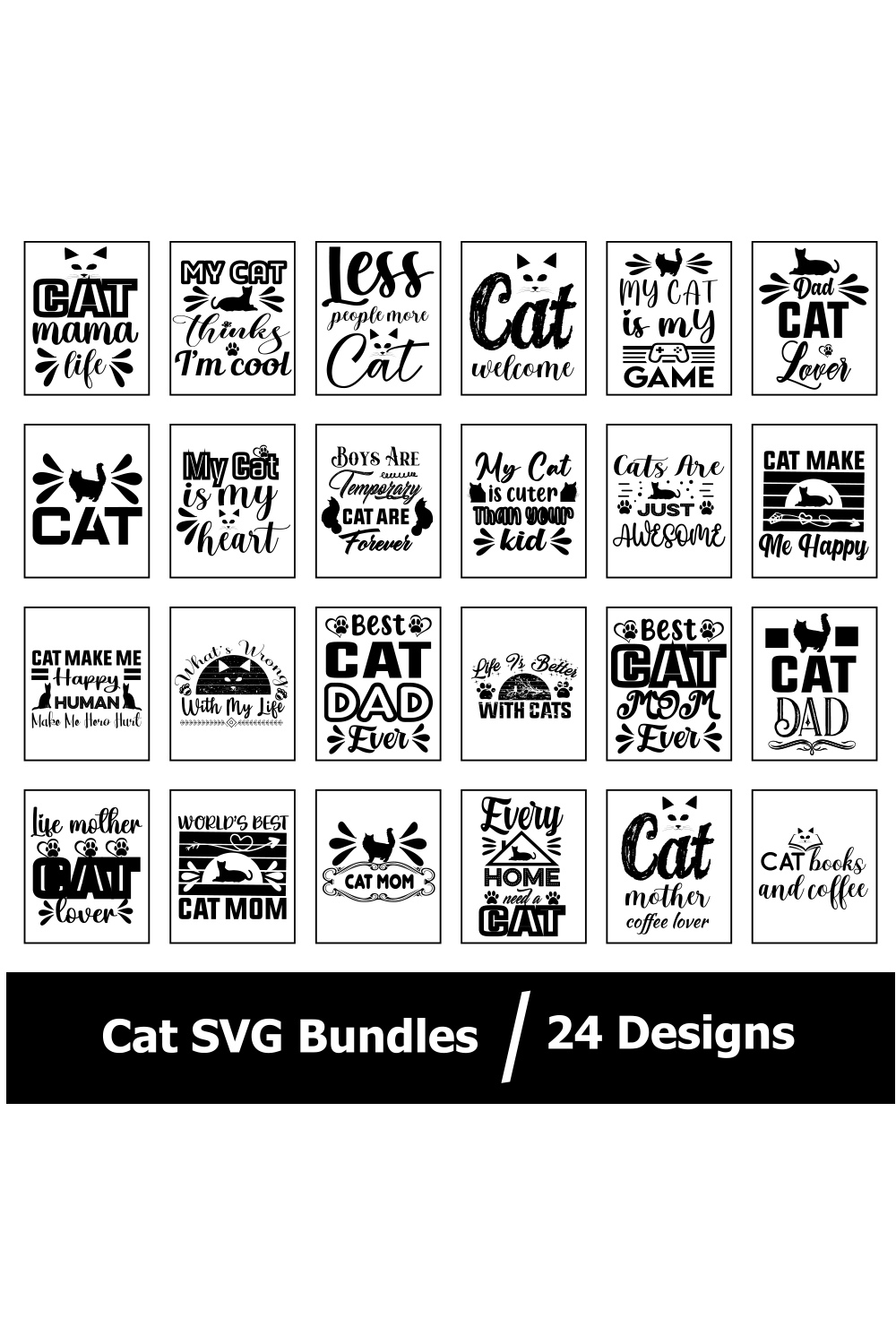 Cats SVG Bundles pinterest preview image.