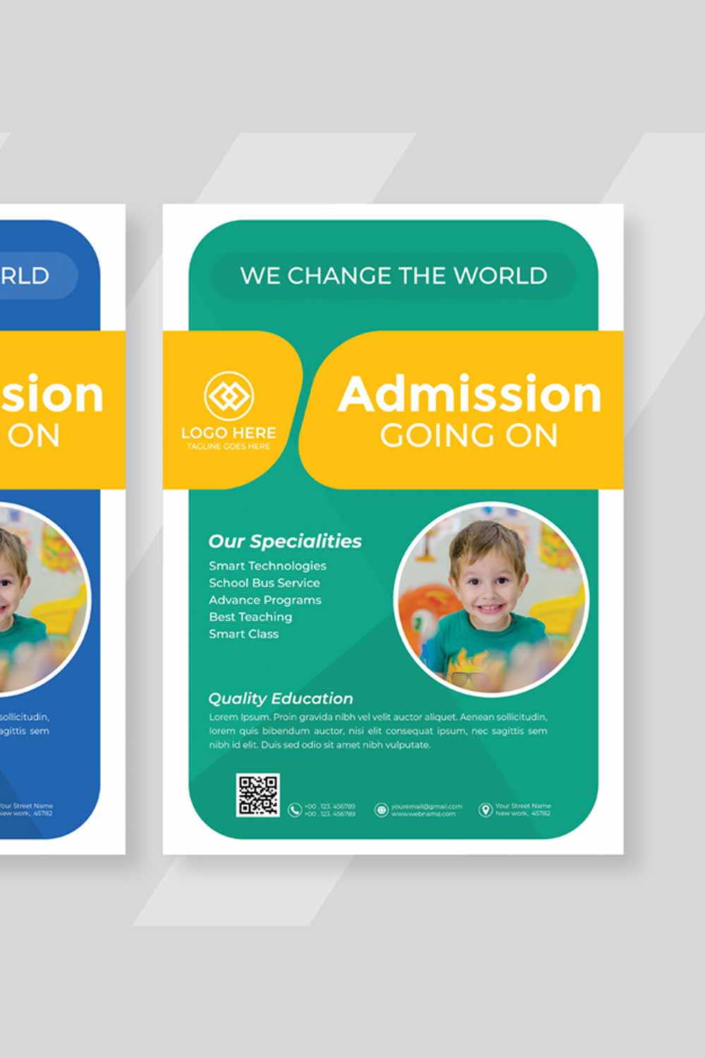 School Admission Flyer Template pinterest preview image.