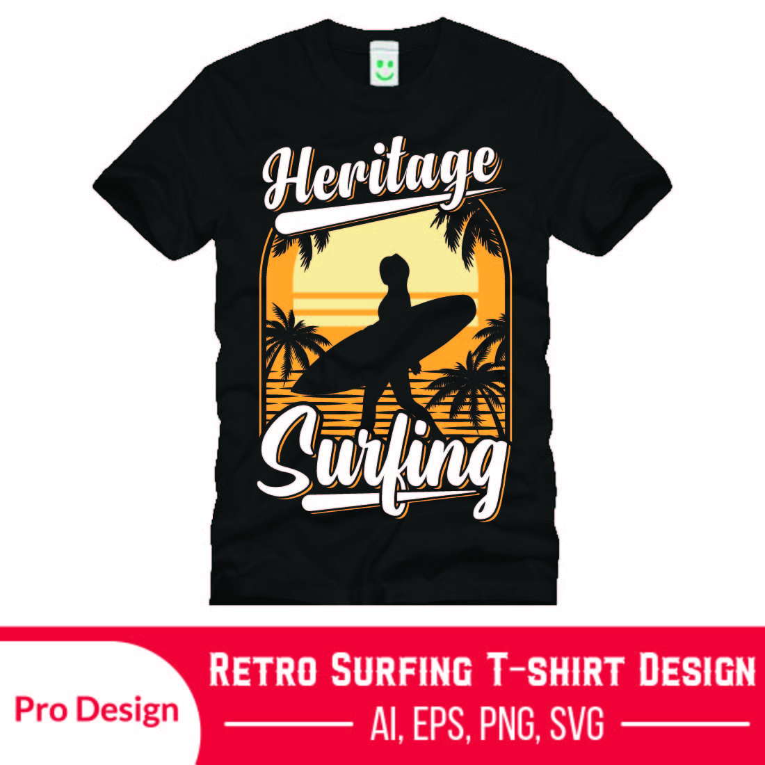 Summer T-Shirts Design| Surfing T-Shirts Design| Retro Vantage T-Shirts Design| preview image.
