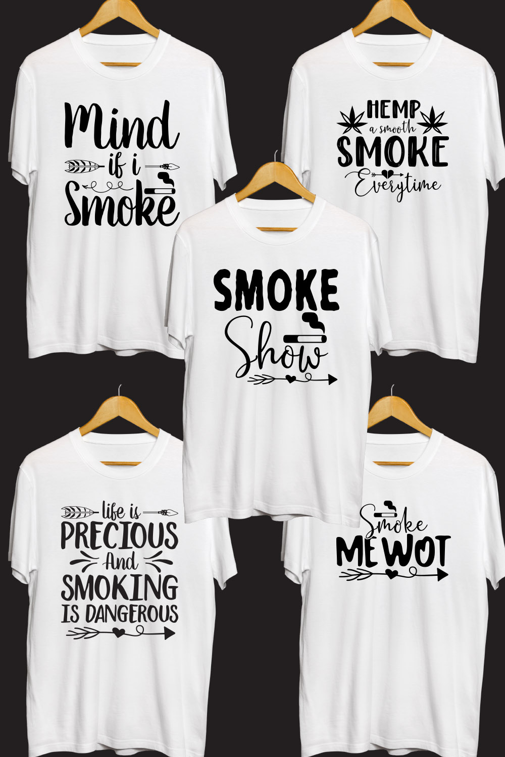 American Smokout SVG T Shirt Designs Bundle pinterest preview image.