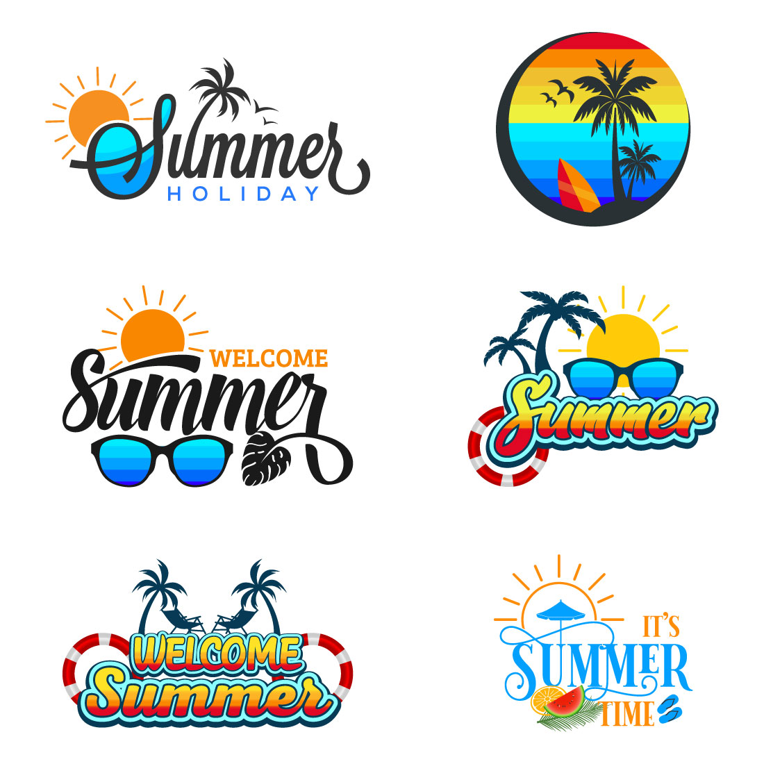 Summer holidays design concept vector illustration Tropical beach scene preview image.