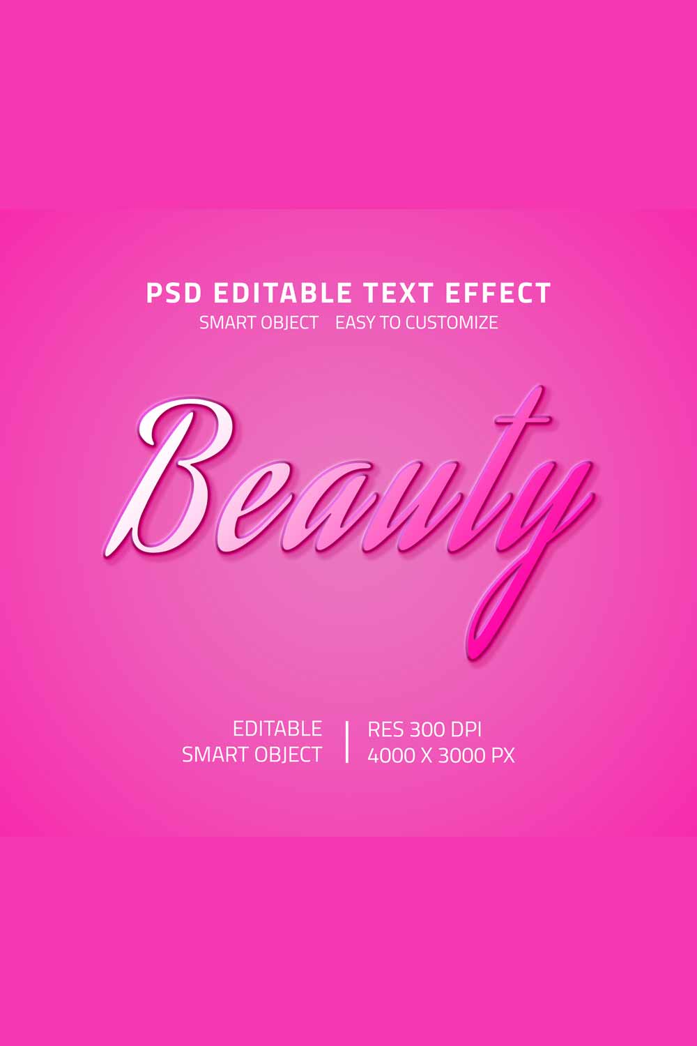 Beauty Editable Psd Text Effect pinterest preview image.