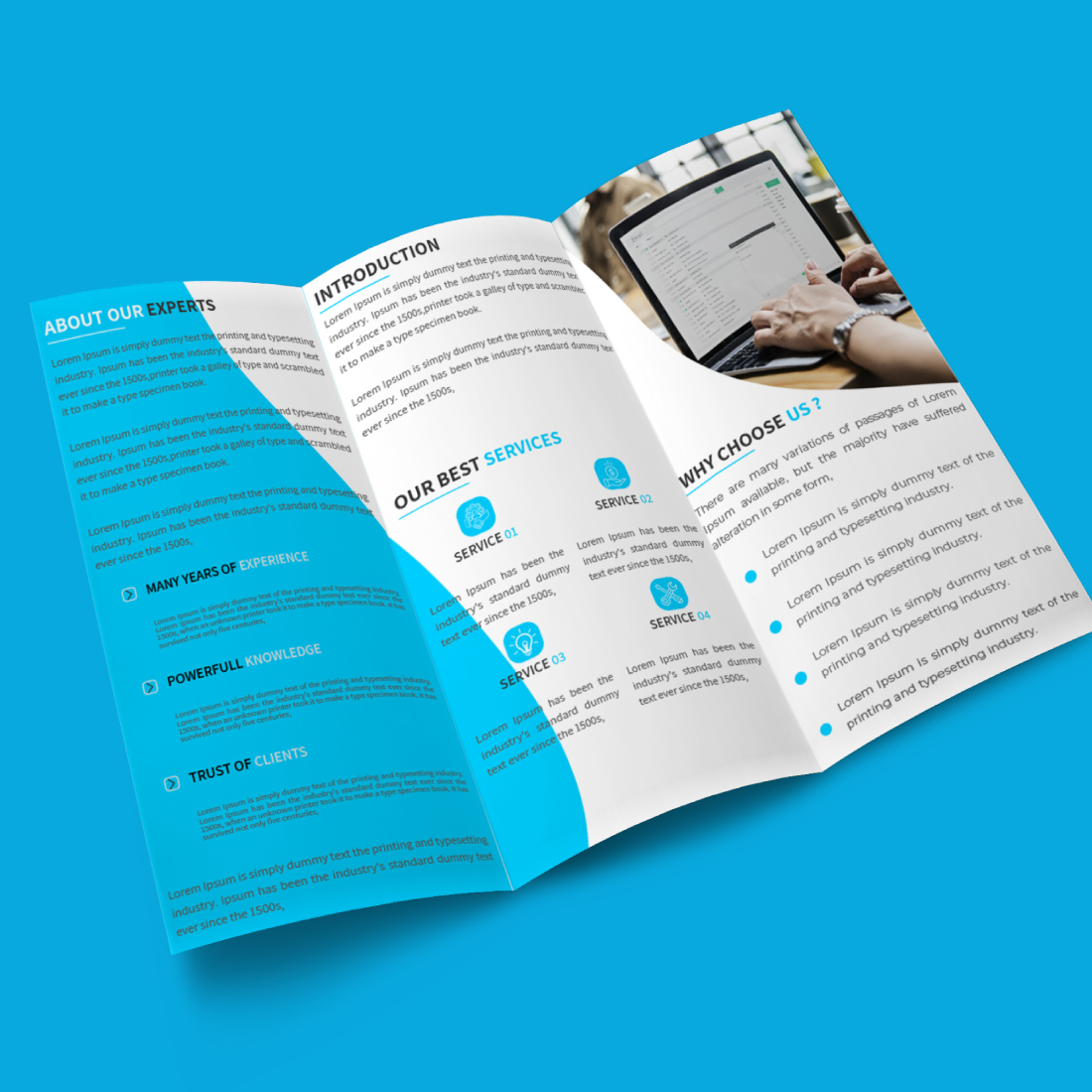 Corporate trifold brochure business template preview image.