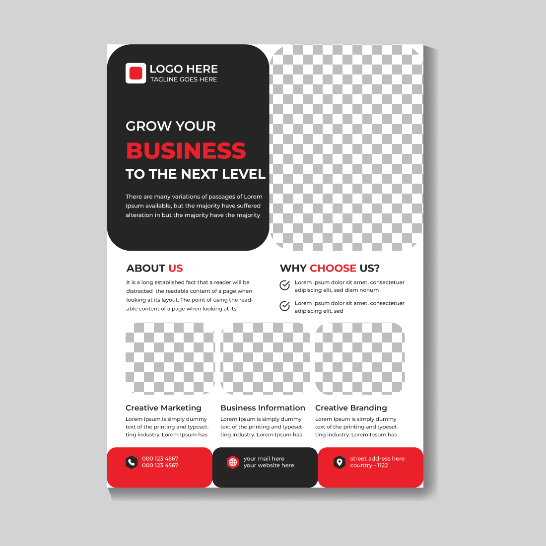 Corporate Creative Modern Marketing Business Flyer Design Template cover image.