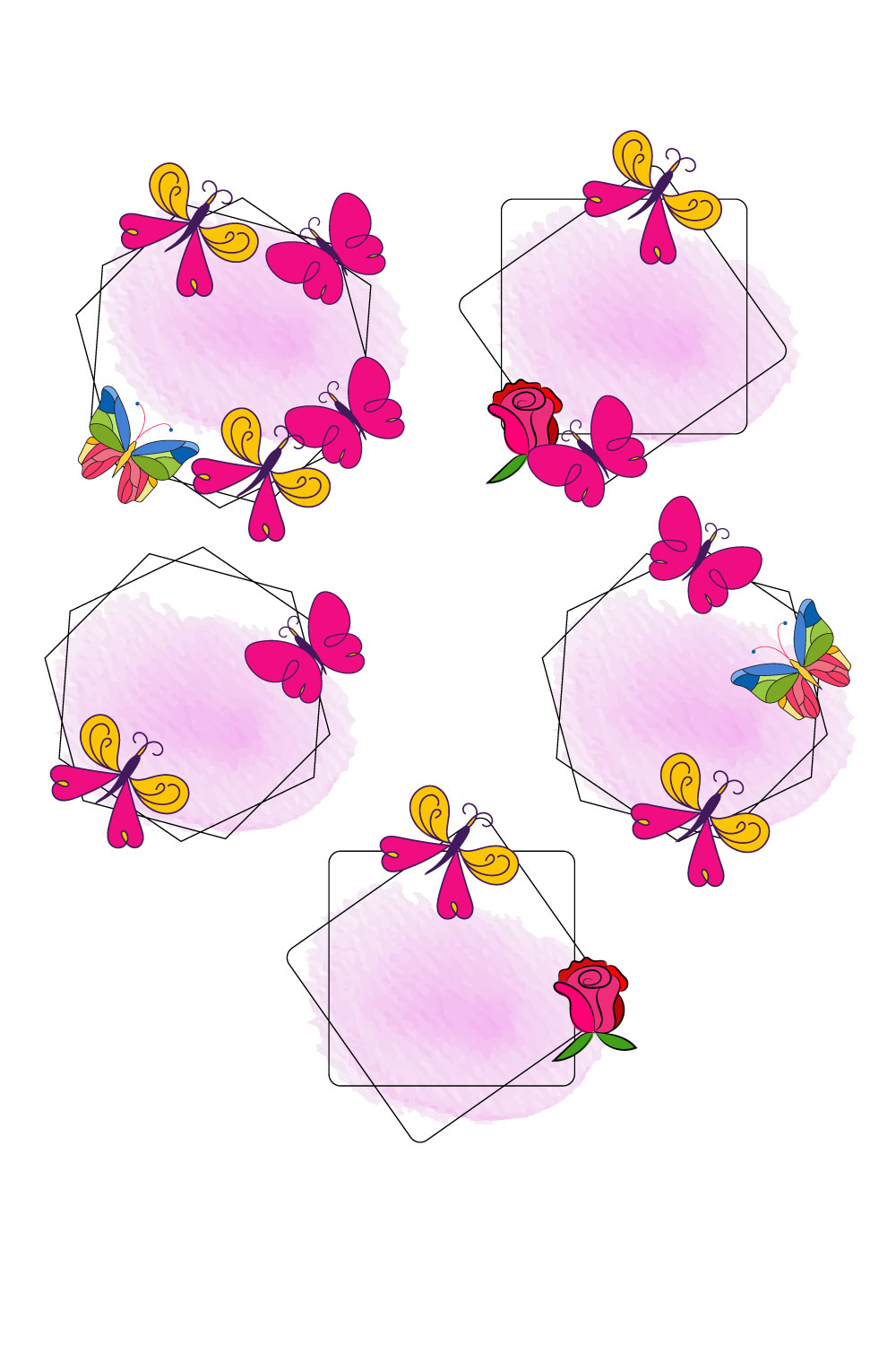 Floral ornament svg bundle pinterest preview image.