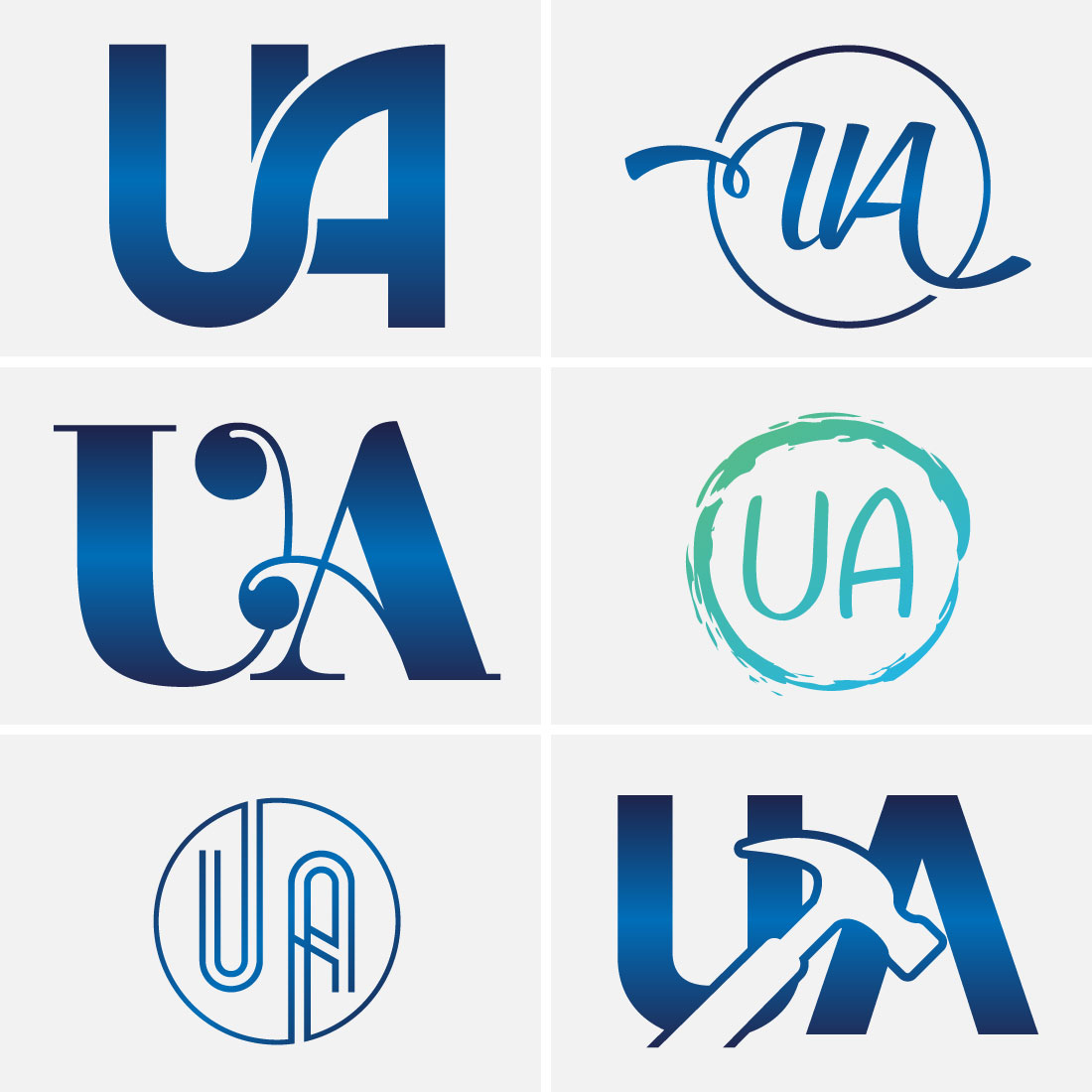 Initial letter ua logo design template Royalty Free Vector