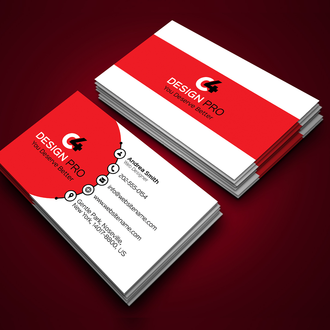 Professional 2 Business Card Design preview image.
