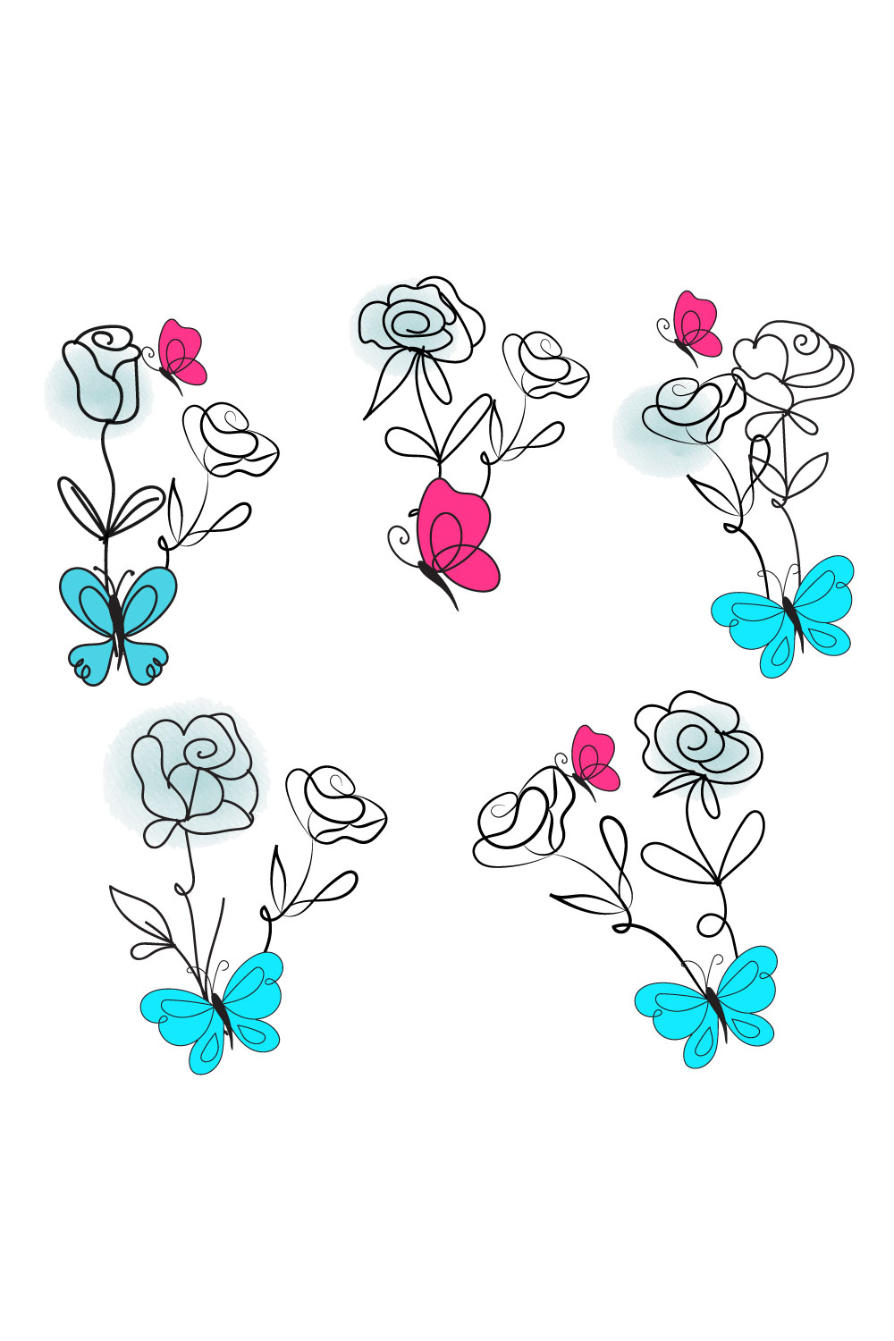 Rose floral design pinterest preview image.