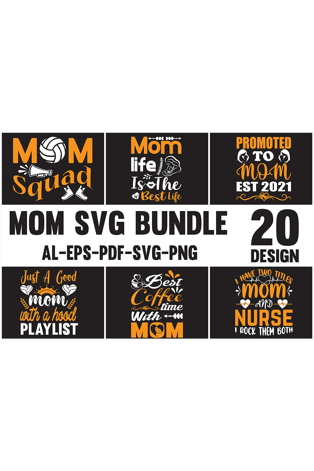 Mom SVG Design Bundle pinterest preview image.