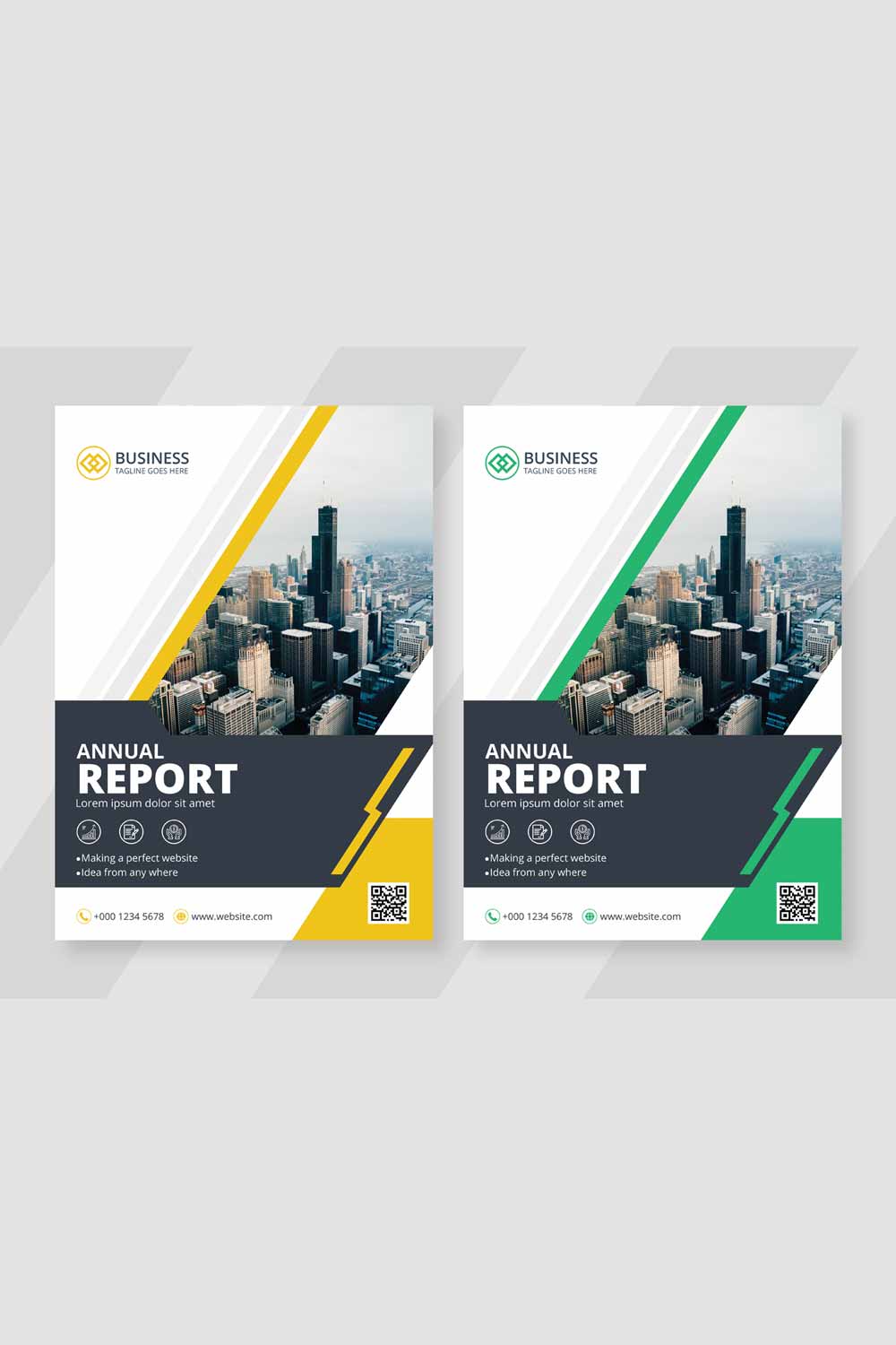 Annual Report Template pinterest preview image.