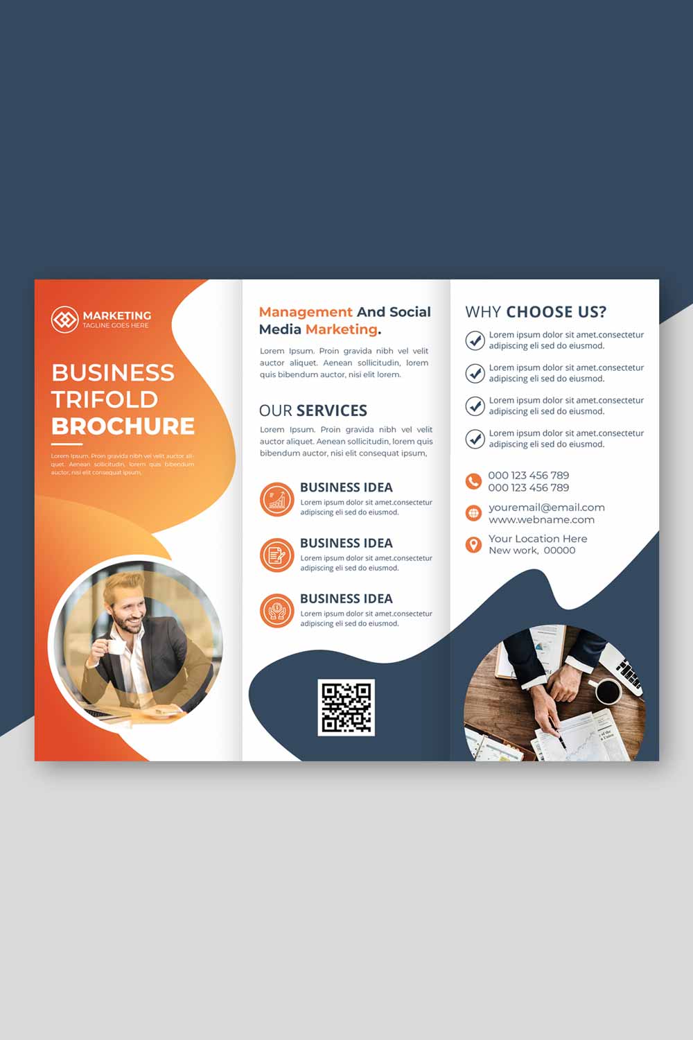 Tri Fold Brochure Cover Design pinterest preview image.