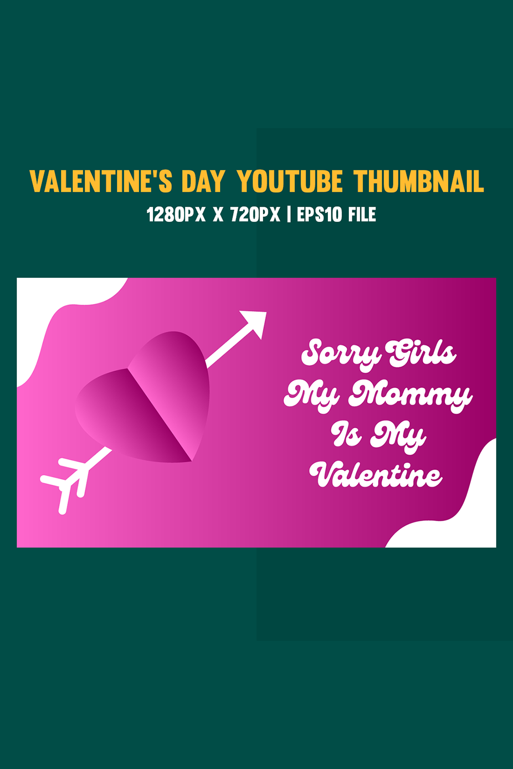 Valentine\'s Day Youtube Thumbnail pinterest preview image.