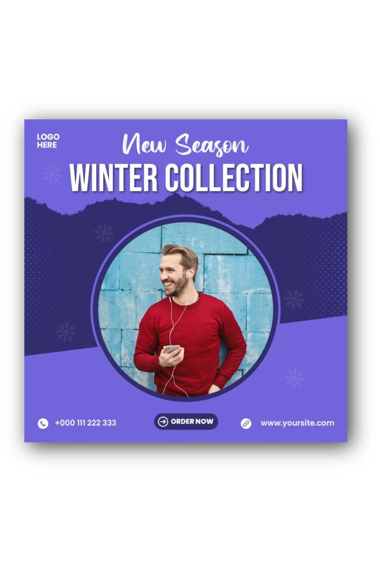 Winter collection sale Social Media Instagram Post Template - MasterBundles