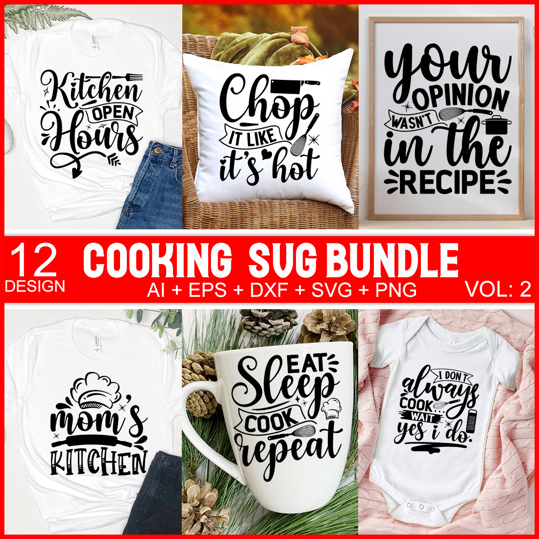 cooking svg bundle preview image.