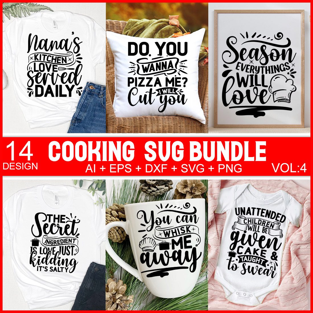 cooking svg bundle preview image.