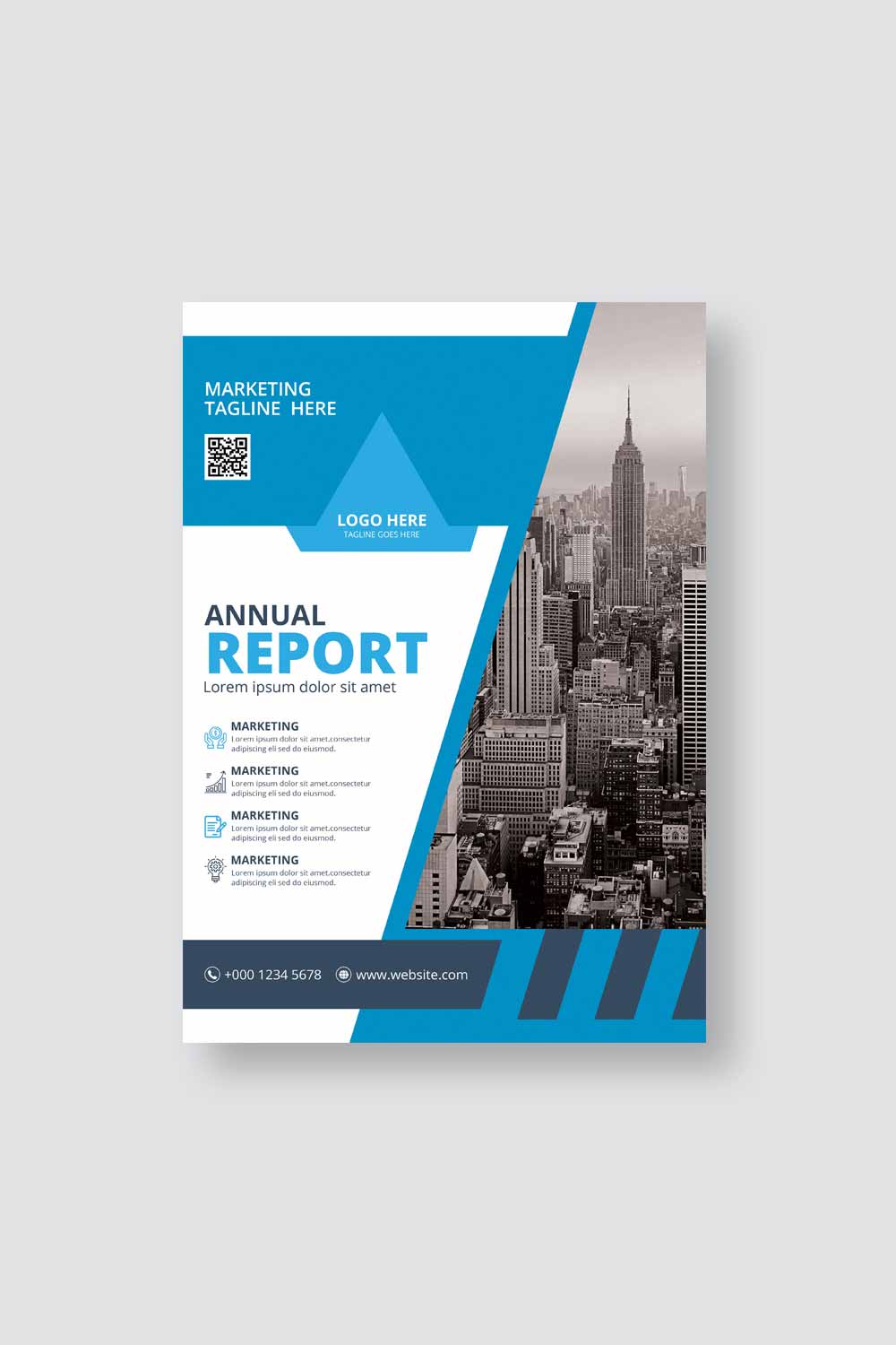 Corporate Business Annual Report Cover Template Design pinterest preview image.